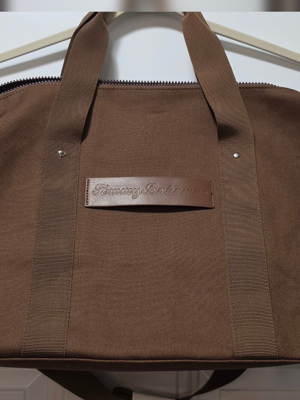 Tommy Bahama Brown Canvas Weekender Bag